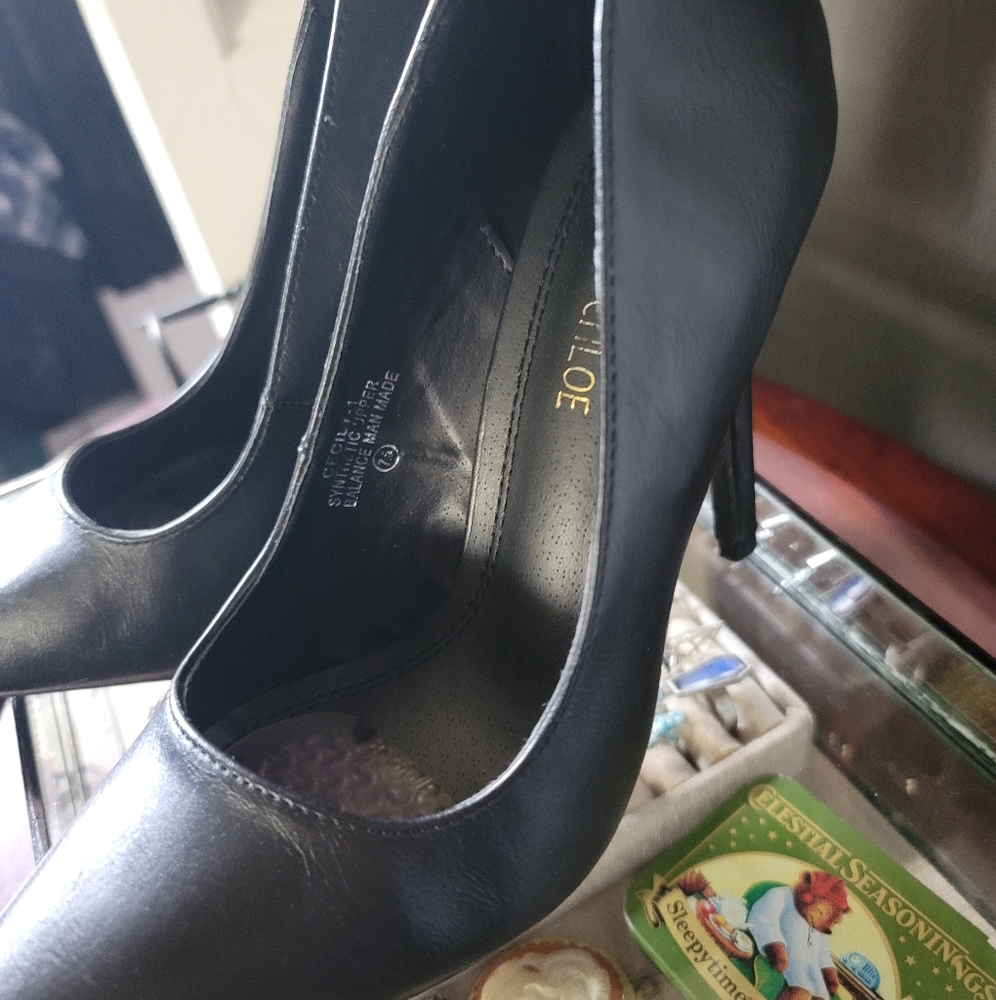 Stilleto foax leather heels